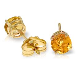 14k YG 0.95ct Citrine Stud Earrings
