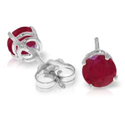 14k White Gold 0.95ct Ruby Stud Earrings