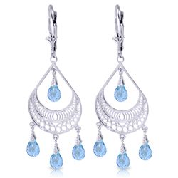 14k WG 6.75ct Blue Topaz Chandelier Earrings