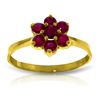 Image 1 : 14k 1.80gr Solid Gold Ruby Flower Ring