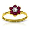 Image 1 : 14k Solid Gold 0.15ct Diamond & Ruby Ring