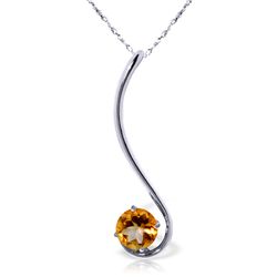 14K White Gold .55ct Round Citrine Necklace