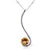 Image 1 : 14K White Gold .55ct Round Citrine Necklace