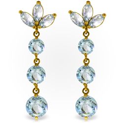 14k Yellow Gold Aquamarine Chandelier Earrings