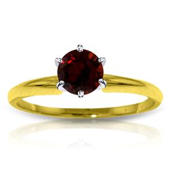 14k Solid Gold 0.65ct Garnet Solitaire Ring