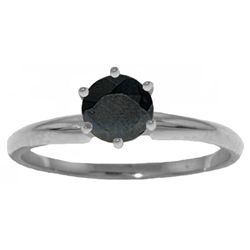 0.65ct Sapphire Classic Solitaire Ring in 14k WHITE GOLD