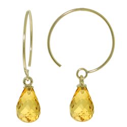 14k YG 1.35ct BRIOLETTE Open Circle Citrine Earrings