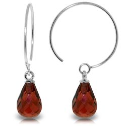 14k Solid Gold 1.35ct Garnet Fish Hook Earrings
