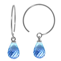 1.35ct Blue Topaz Open Circle Earring in 14k WHITE GOLD