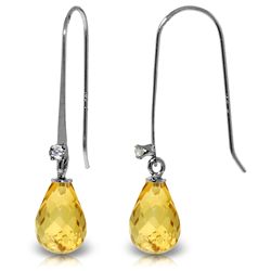 14k Solid Gold 1.35ct Citrine & Diamond Earrings