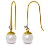 Image 1 : 14k Solid Gold Pearl & Diamond Earrings