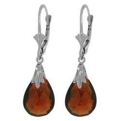 14k White Gold 6.0ct Garnet Dangle Earrings