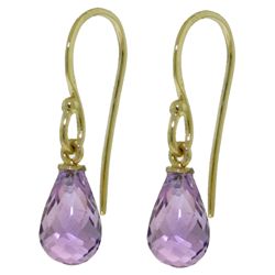 2.70ct Amethyst Shepherds Hook Earrings in 14k YG