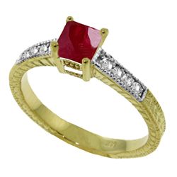0.50ct Ruby Engagement Ring w/ Diamonds in 14k YG