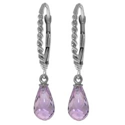 14k WG 3.00ct Rope Leverback Earrings with Amethysts
