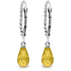 14k Solid Gold 3.0ct Citrine Earrings