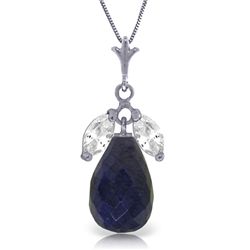 14k WG White Topaz & 8.80ct Sapphire Necklace