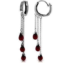 14K White Gold 4.80ct Garnet Chandelier Earring