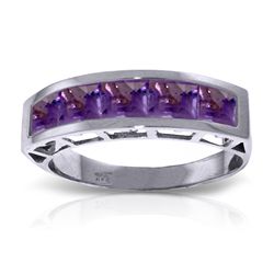 14K White Gold 2.25ct Square Amethyst Ring