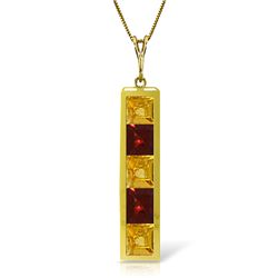 14k Solid Gold Citrine & Garnet Necklace