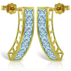 14k Solid Gold 4.50ct Aquamarine Earrings