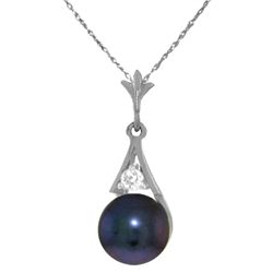 Pearl on Shell Earrings with Diamond Accent in 14k Gold