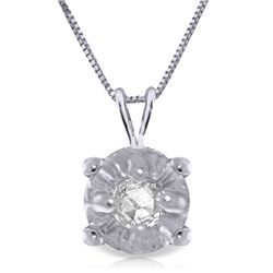 14K WHITE GOLD 0.03ct NATURAL DIAMOND NECKLACE
