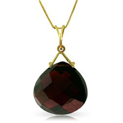 14K YG 8.50ct CHECKERBOARD CUT GARNET NECKLACE