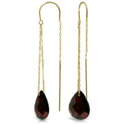 14k Yellow Gold 6.0ct Garnet Threaded Earrings