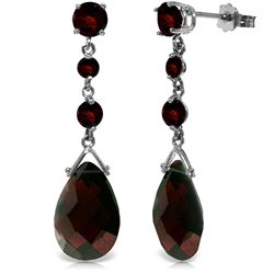 14K White Gold 10.2ct 1.25ct 1.0ct .75ct Garnet Earring