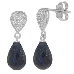 14k 6.60ct Sapphire with Diamond Drop Earrings