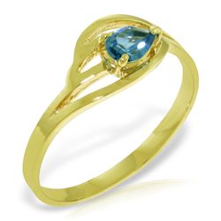 14k Solid Gold 0.30ct Blue Topaz Ring