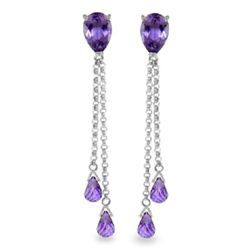 14K WG 3.50ct & 4.00ct AMETHYST CHANDELIER EARRING