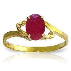 14K YELLOW GOLD 1.15ct NATURAL RUBY RING