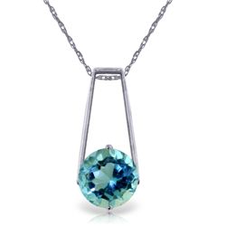 14k White Gold 1.45ct Blue Topaz Necklace