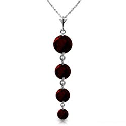 14k White Gold Garnet Necklace
