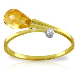 14K Yellow Gold 1.50ct Citrine & Diamond Ring