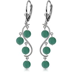 14K White Gold 4.00ct Emerald Chandelier Earring