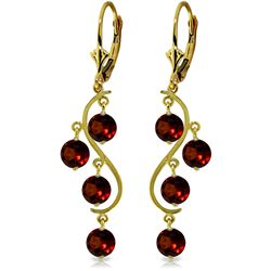 14k YG 4.95ct Garnet Chandelier Earrings