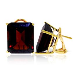 14k YG 14.0ct Garnet French Clip Earrings