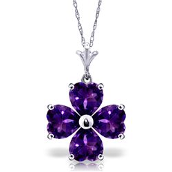 14k White Gold 3.80ct Amethyst Necklace