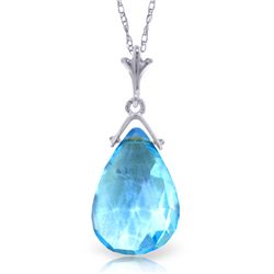 14k White Gold 5.10ct Blue Topaz Necklace