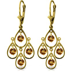 14k YG 2.40ct Citrine Chandelier Earrings
