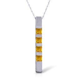 14k Solid Gold 0.35ct Citrine Bar Necklace