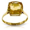 Image 1 : 14k Solid Gold 3.60ct Citrine Cocktail Ring