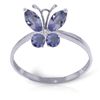 Image 1 : 14k 1.80gr Solid Gold Tanzanite Butterfly Ring