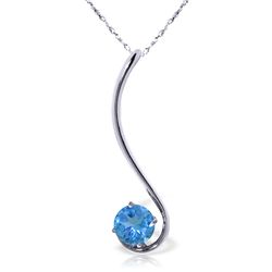 14k White Gold 0.55ct Blue Topaz Necklace