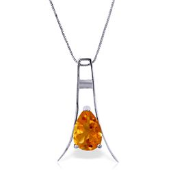 14k Solid Gold 1.50ct Citrine Necklace