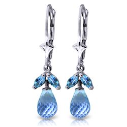 14k Solid Gold Blue Topaz Petite Earrings