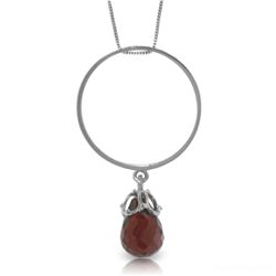 14K White Gold 3.00ct Briolette Garnet Necklace